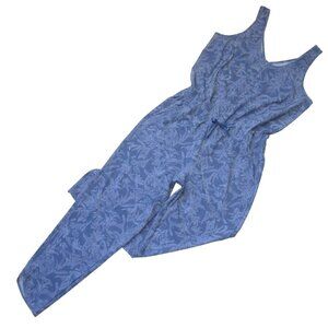NWT Patagonia Fleetwith Romper in Current Blue Monkey Flower Stretch Jumpsuit XL